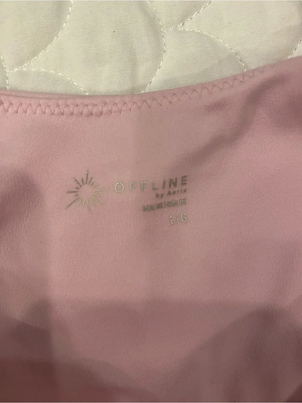 Aerie Offline Real Me Low Key Longline Sports Bra Pink Large